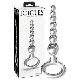 Icicles No. 67 - gömbös üveg dildó (átlátszó)