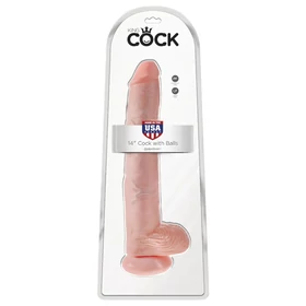King Cock 14 herés nagy dildó (35 cm, natúr)