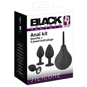 Black Velvets - anál plug szett (4 részes, fekete)