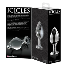 Icicles No. 25 - kúpos, üveg anál plug (átlátszó)