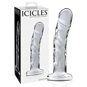 Icicles No. 62 - péniszes üveg dildó (átlátszó)