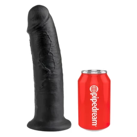 King Cock 10 - tapadókorongos dildó (25 cm, fekete)
