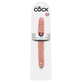 King Cock 12 Slim - élethű dupla dildó (31 cm, testszínű)