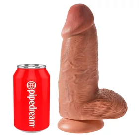 King Cock 9 Chubby - tapadókorongos, dildó (23 cm) - sötét natúr