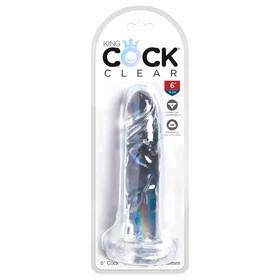 King Cock Clear 6 - tapadókorongos dildó (15 cm)