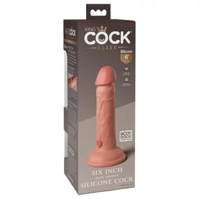 King Cock Elite 6 - tapadókorongos, élethű dildó (15cm) - natúr