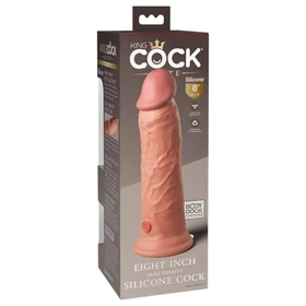 King Cock Elite 8 - tapadókorongos, élethű dildó (20 cm, natúr)