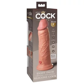 King Cock Elite 8 - tapadókorongos vibrátor (20 cm, natúr)