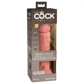 King Cock Elite 8 - tapadókorongos vibrátor (20 cm, natúr)
