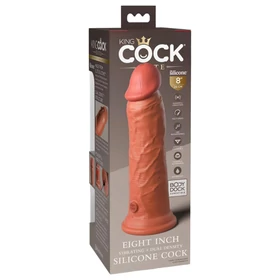 King Cock Elite 8 - élethű vibrátor 20 cm (sötét natúr)