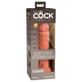 King Cock Elite 8 - élethű vibrátor 20 cm (sötét natúr)