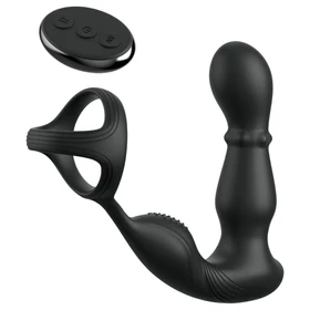 Pipedream Anal Fantasy Ass-Gasm - forgó fejes anál vibrátor péniszgyűrűvel (fekete)