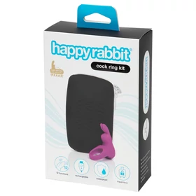 Happyrabbit Cock Kit - vibrációs péniszgyűrű tárolóval (lila)
