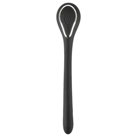 Penis Plug Dilator - akkus, vibrációs dilátor (1 cm, fekete)