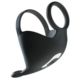 Rebel - akkus, péniszgyűrű és here vibrátor (fekete)