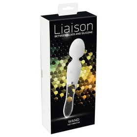 Liaison Wand - szilikon-üveg LED-es vibrátor (átlátszó)