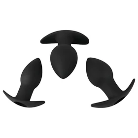 Black Velvets - akkus anál vibrátor szett - 3 részes (fekete)