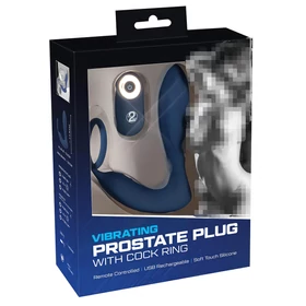 You2Toys Prostate Plug - anál vibrátor péniszgyűrűvel (kék)
