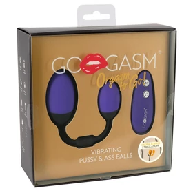 GoGasm Pussy &amp; Ass - vibrációs tojás duó (lila-fekete)
