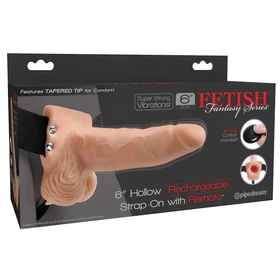 Pipedream - Fetish Strap-On 6 - felcsatolható, üreges vibrátor (testszínű)