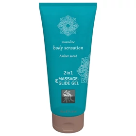 HOT - Shiatsu 2in1 Amber Scent - masszázs síkosító - amber (200 ml)