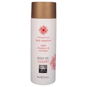 HOT - Shiatsu Luxury - ehető masszázsolaj - eper-vörösbors (75 ml)