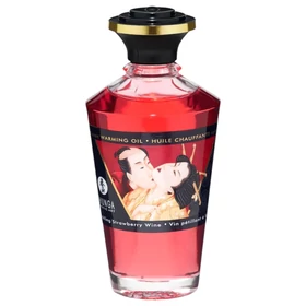 Shunga - melegítő masszázsolaj - pezsgő-eper (100 ml)