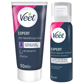 Veet - intim szőrtelenítő krém és hidratáló hab nőknek (2*50ml)