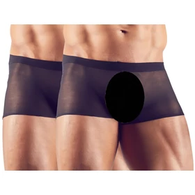 Svenjoyment - átlátszó boxer szett - fekete (2 részes) S-L