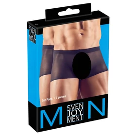 Svenjoyment - átlátszó boxer szett - fekete (2 részes) S-L