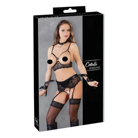 Cottelli Bondage - csipkés fehérnemű szett (5 részes)