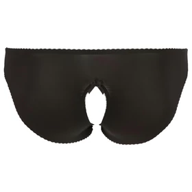 Cottelli Plus Size - csipkés, nyitott bugyi (fekete)
