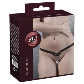 Fetish - szegecses, láncos tanga (fekete, S-L)