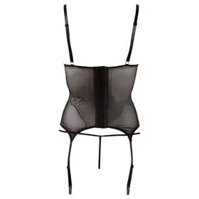 Cottelli - fényes csíkos, átlátszó felső (fekete)