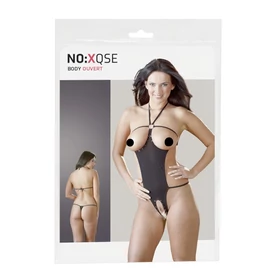 NO:XQSE - nyitott, strasszos szexbody (fekete, S-L)