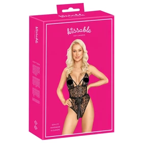 Kissable - csipke body (fekete)