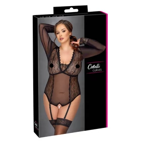 Cottelli Curves - áttetsző body (fekete)