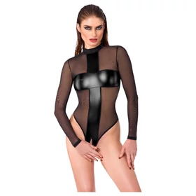 Noir - áttetsző, keresztes body (fekete)