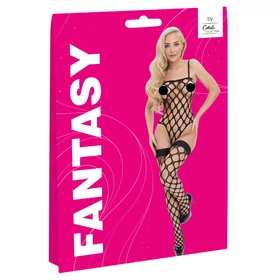 Cottelli Fantasy - necc body és combfix szett (fekete) - S-L