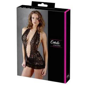Cottelli - Nyakpántos csipke mini (fekete)