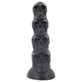 Topped Monster - koponya dildó - 22 cm (fekete)