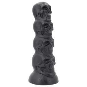 Topped Monster - koponya dildó - 22 cm (fekete)