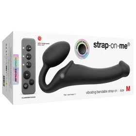 Strap-on-me M - felcsatolható vibrátor - közepes (fekete)