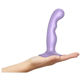 Strap-on-me P&amp;G S - hajlított, tapadókorongos dildó (lila)