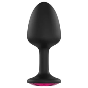 Dorcel Geisha Plug Ruby L - pink köves anál plug (fekete)
