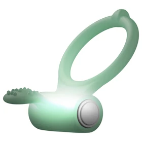 Dorcel - foszforeszkáló vibrációs péniszgyűrű (fehér)