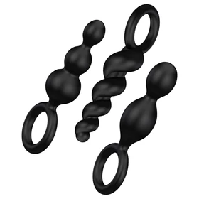 Satisfyer Booty Call - anál plug szett (fekete, 3 részes)