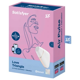 Satisfyer Love Triangle - App-vezérelt léghullámos csiklóizgató (fehér)