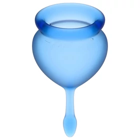 Satisfyer Feel Good - szilikon menstruációs kehely szett (kék, 2 db)