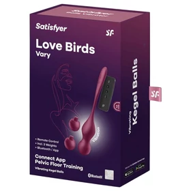 Satisfyer Love Birds Vary – App-vezérelt vibrációs gésagolyó (piros)